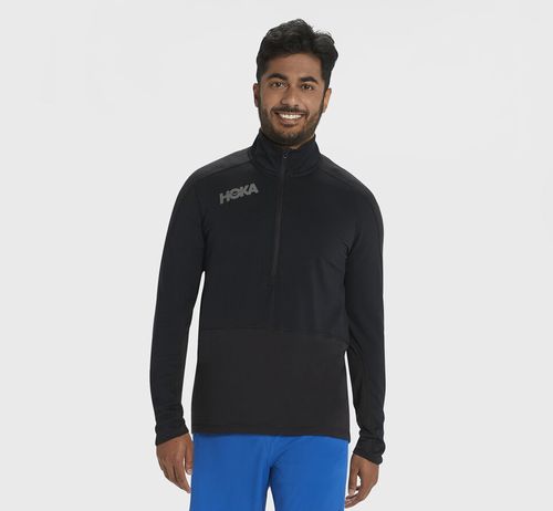 Hoka One One Herre 1/2 Zip Midlayer Tops Svart Norge-41BIJ